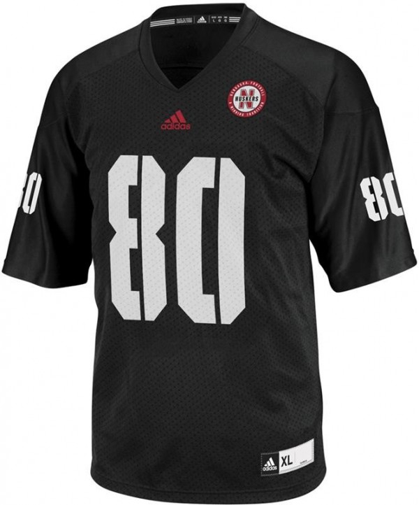 Kenny Bell Stitch Nebraska Cornhuskers Jersey No.80 Black NCAA College Football Fan Wear
